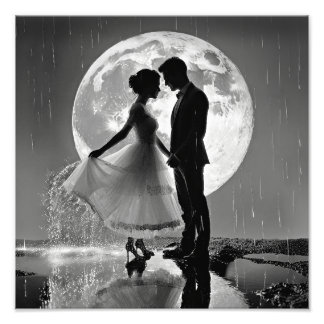 "Dance in the Rain – Moonlit Romance" Photo Print