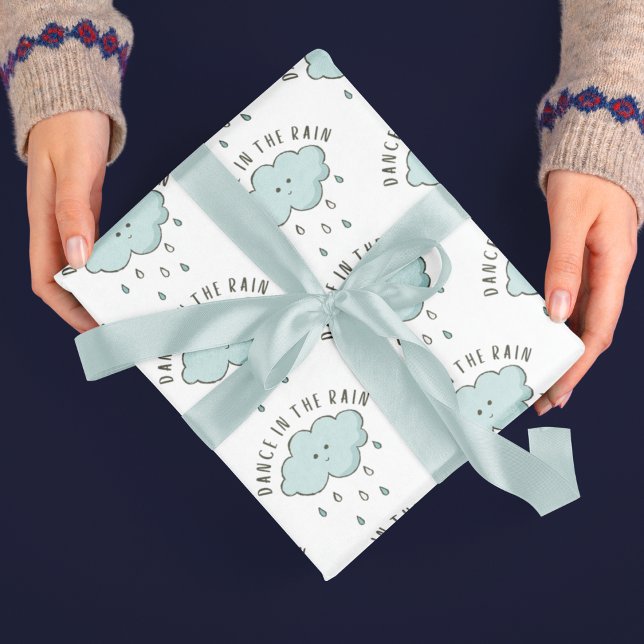 Dance In The Rain Wrapping Paper Sheets  (Encourage positivity with these cute, "Dance in the rain" wrapping paper sheets! )