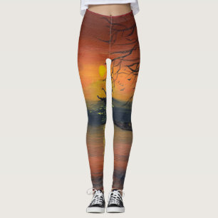 Dance in the Sunset Glow handmade artwork Leggings