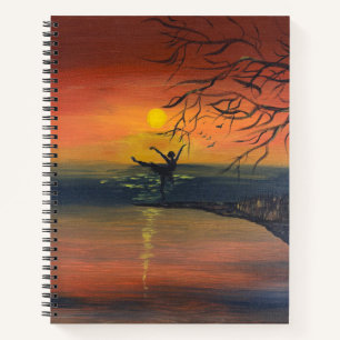 Dance in the Sunset Glow handmade artwork Notebook