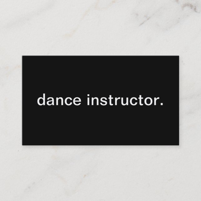 Dance instructor business card (Front)