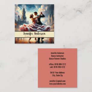 Dance Instructor Couples Dancing Square Business Card