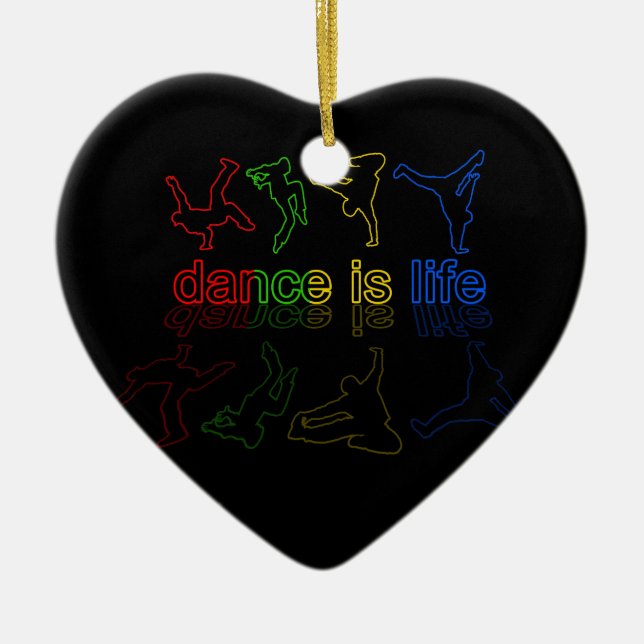 Dance is life ceramic ornament (Front)