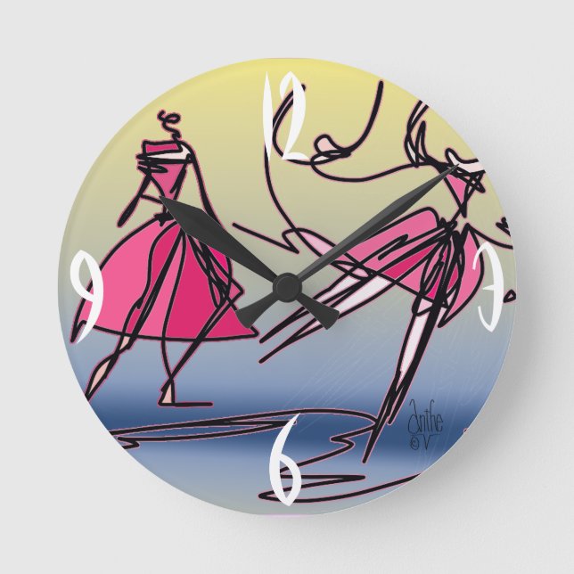 Dance, jump and turn. round clock (Front)