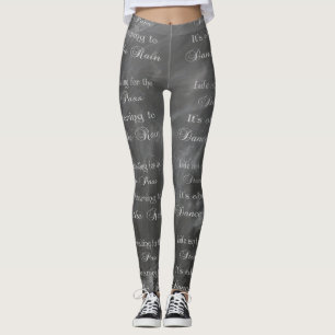 Dance Leggings Dance In The Rain Chalkboard