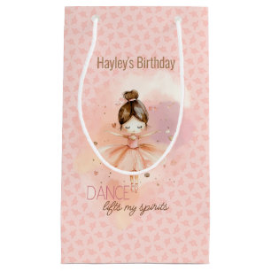 Dance Lifts My Spirits pink ballerina  Small Gift Bag