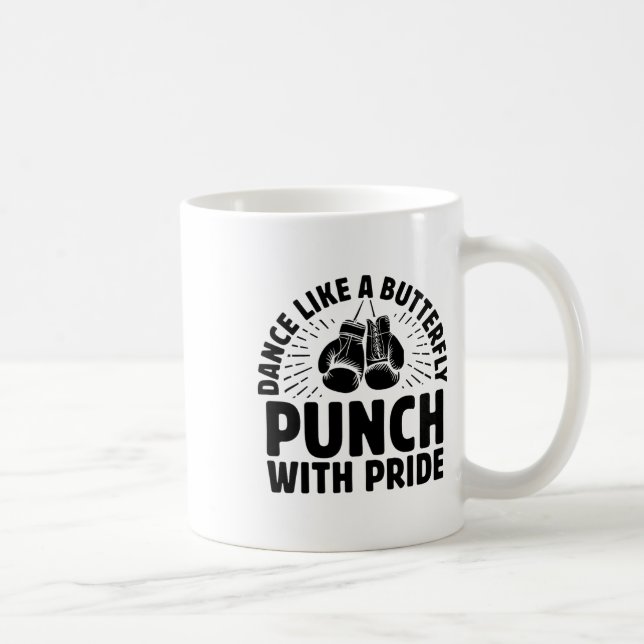 Dance Like A Butterfly Punch With Pride Boxer Spor Coffee Mug (Right)