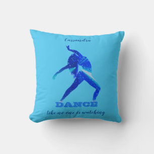 Dance Like no one is Watching Blue Abstract Throw Pillow