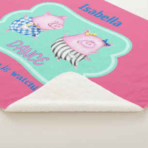 Dance Like No One is Watching Custom Dancing Pigs  Sherpa Blanket