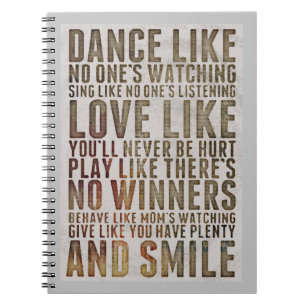 DANCE LIKE NO ONE IS WATCHING  NOTEBOOK JOURNAL