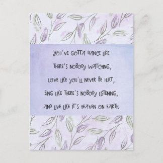 Dance like nobody is watching postcard