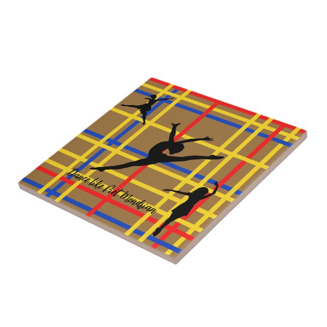 Dance like Piet Mondrian Modern Art  Tile (Side)