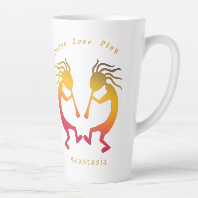 Dance Love Play Enjoy Life Latte Mug (Right)