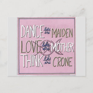 "Dance, Love, Think" Handpainted Postcard