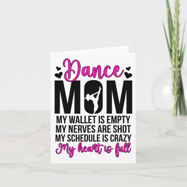 Dance Mom Funny Dancing Mom Of A Dancer Mama Dance Card (Front)