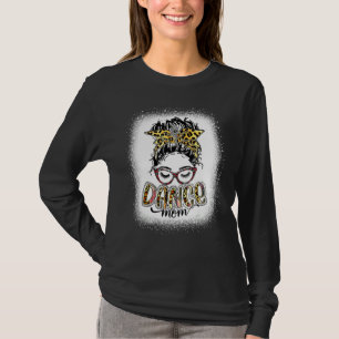 Dance Mom Leopard Messy Bun Bleached Women Mother' T-Shirt