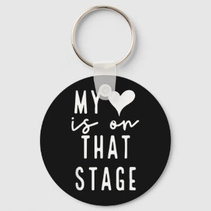 Dance Mom Retro Heart Is On That Stage Dance Keychain