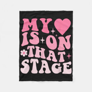 Dance Mom Retro My Heart Is On That Stage Dance Mo Fleece Blanket