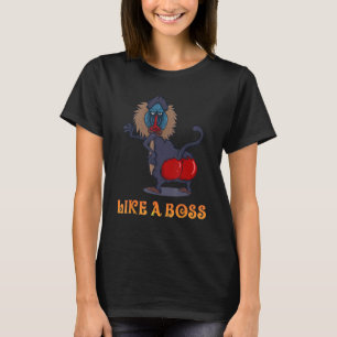 Dance Monkey - Like a Boss Baboon Monkey with Red T-Shirt
