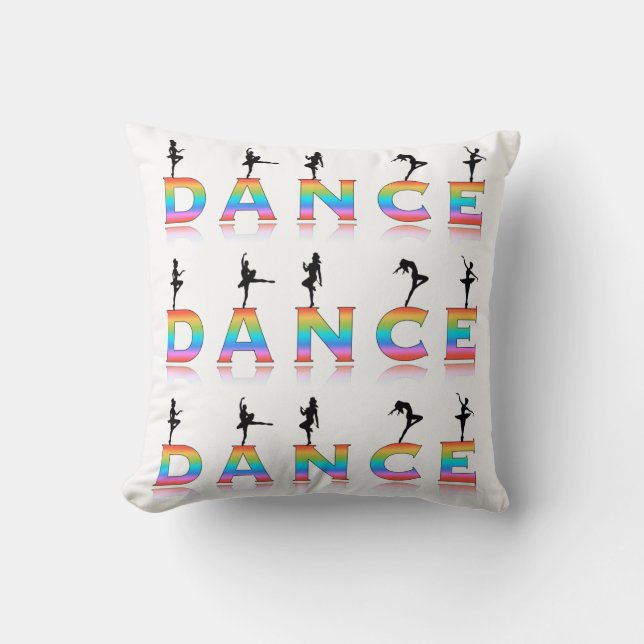 Dance, multi-colored throw pillow (Front)