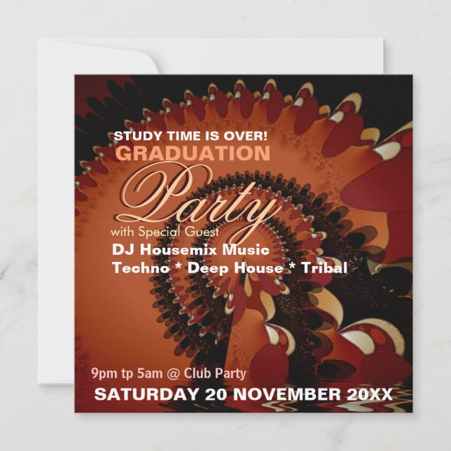 Dance Music Graduation Special Party Invitations (Front)