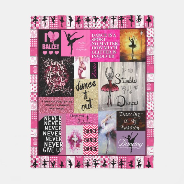 Dance- my passion Ballet Dancing Ballerinas Girl Fleece Blanket (Front)
