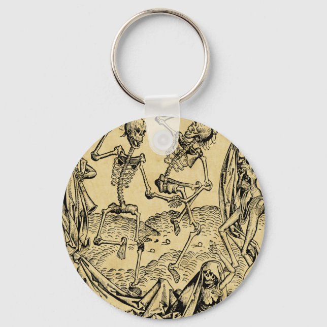Dance Of Death By Michael Wolgemut 1493 Keychain (Front)