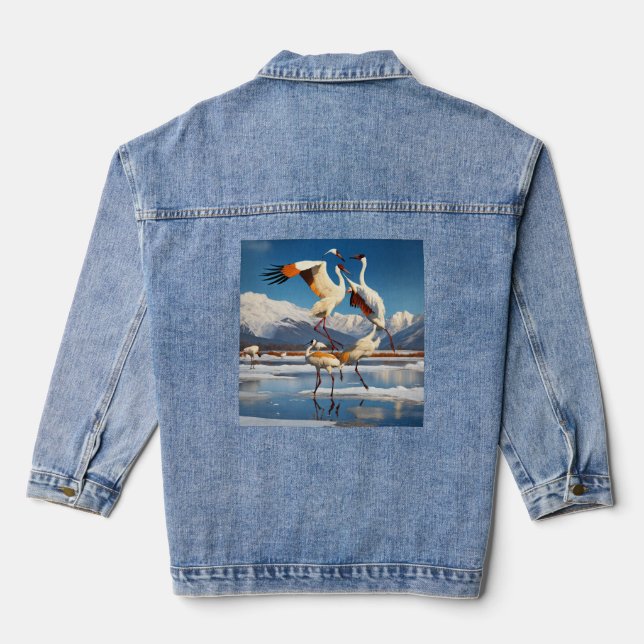 Dance of the Cranes – Elegy on Ice Denim Jacket (Back)
