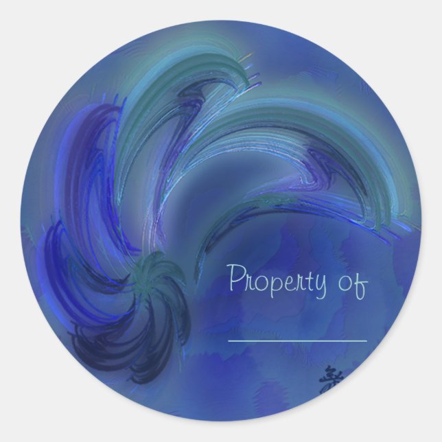 Dance of the Dolphins Abstract Art Classic Round Sticker (Front)