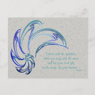 Dance of the Dolphins Abstract Art Postcard