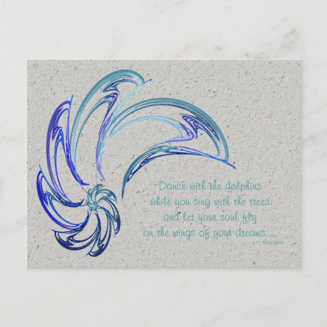 Dance of the Dolphins Abstract Art Postcard (Front)