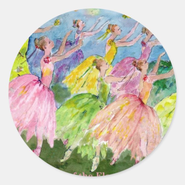 Dance of the Flowers Classic Round Sticker (Front)