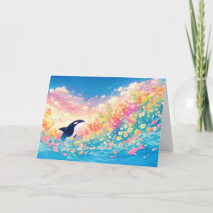 Dance of the Orca in Luminous Waters Card