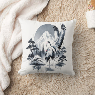 "Dance of the Sandhill" Throw Pillow