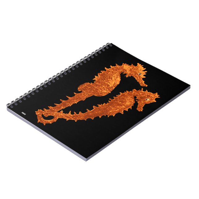 Dance Of The Seahorses (Orange) Notebook (Left Side)