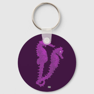 Dance Of The Seahorses (Purple) Keychain