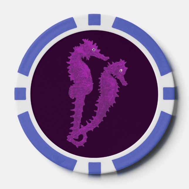 Dance Of The Seahorses (Purple) Poker Chips (Front)