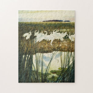 Dance of the Whooping Cranes, 1939 by N. C. Wyeth Jigsaw Puzzle