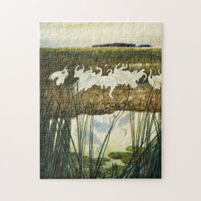 Dance of the Whooping Cranes, 1939 by N. C. Wyeth Jigsaw Puzzle (Vertical)