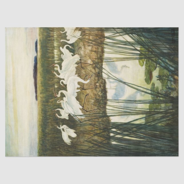 Dance of the Whooping Cranes by N. C. Wyeth Tissue Paper (Front)