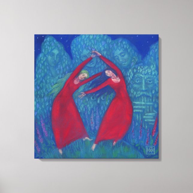 Dance of the witches, pastel painting, fantasy art canvas print (Front)
