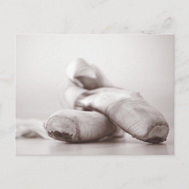 Dance - Old Ballet Pointe Shoes Customizable Postcard (Front)
