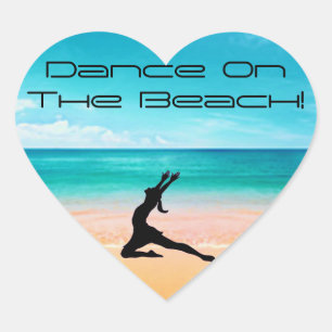 Dance on the Beach - Sand & Ocean Heart Sticker