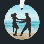 Dance Ornament - Beach Shag Dancing<br><div class="desc">I hope you'll enjoy this as an ornament for your tree, a year round trinket to hang in your home, a gift for your shag dancing friends ... you name it! I did pay the fees for Extended Licenses to get the dock and ocean to give it that shag feel,...</div>