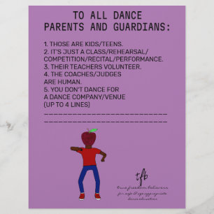 Dance Parent Reminder Apple Lavender Flyer