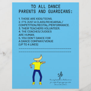 Dance Parent Reminder Banana Sky Blue Flyer