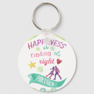 Dance Partner Ice Skate Design Keychain