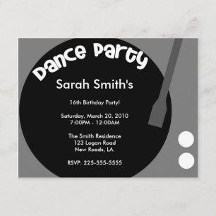Dance Party Birthday Invitation