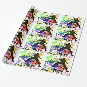 Dance Party Graffiti Wall Wrapping Paper