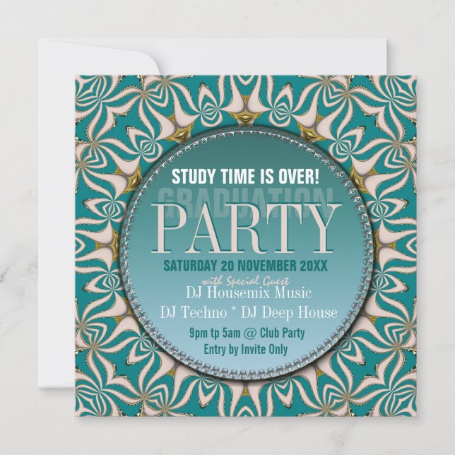 Dance Party Heure Graduation Invitations (Devant)